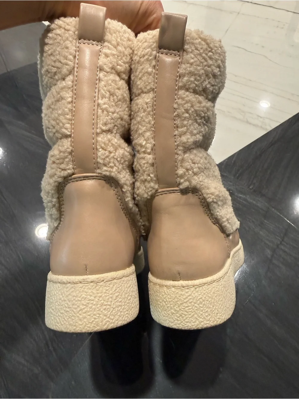 Target Beige Mid-Calf Winter Boots